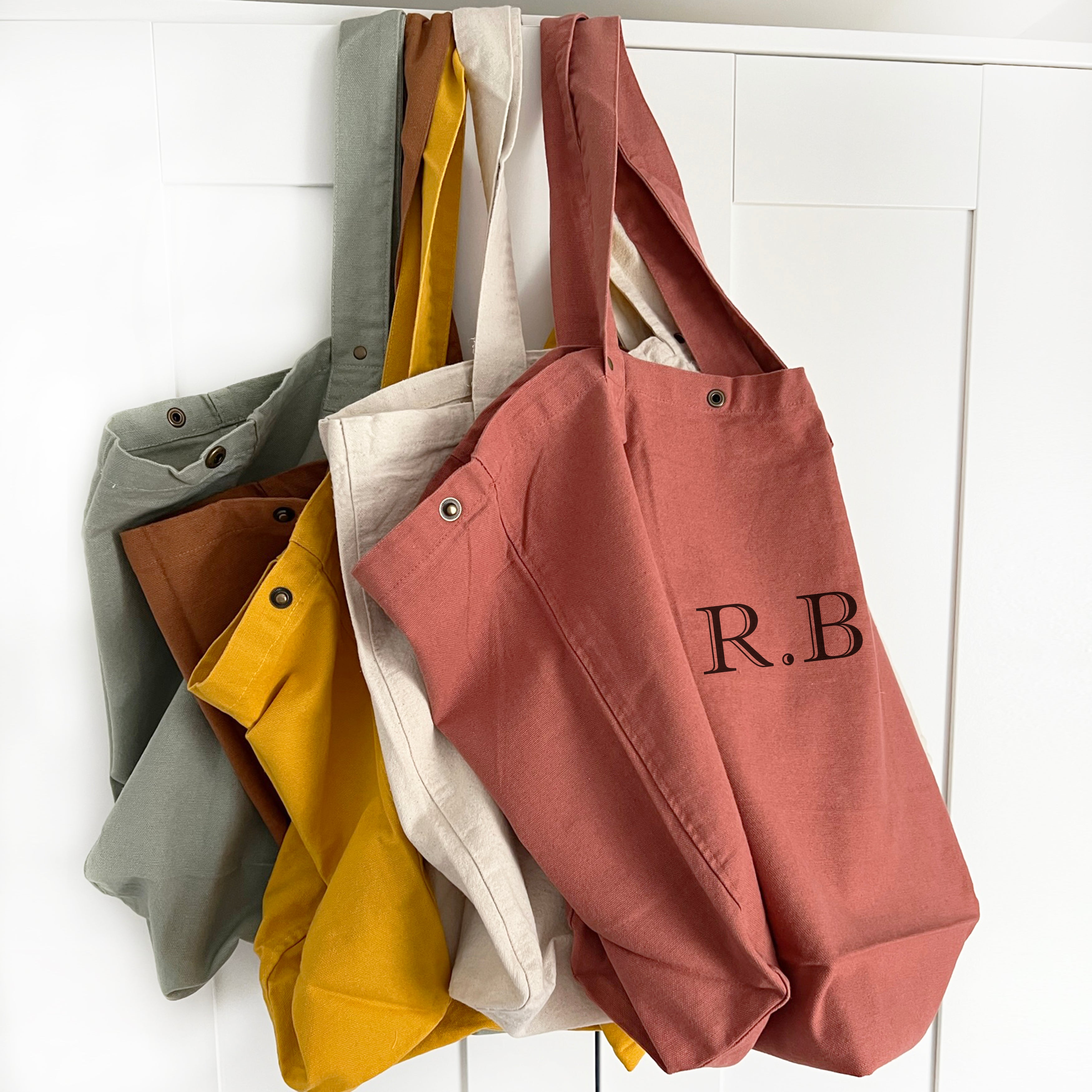 Initials Oversized Shopping Bag In Colours