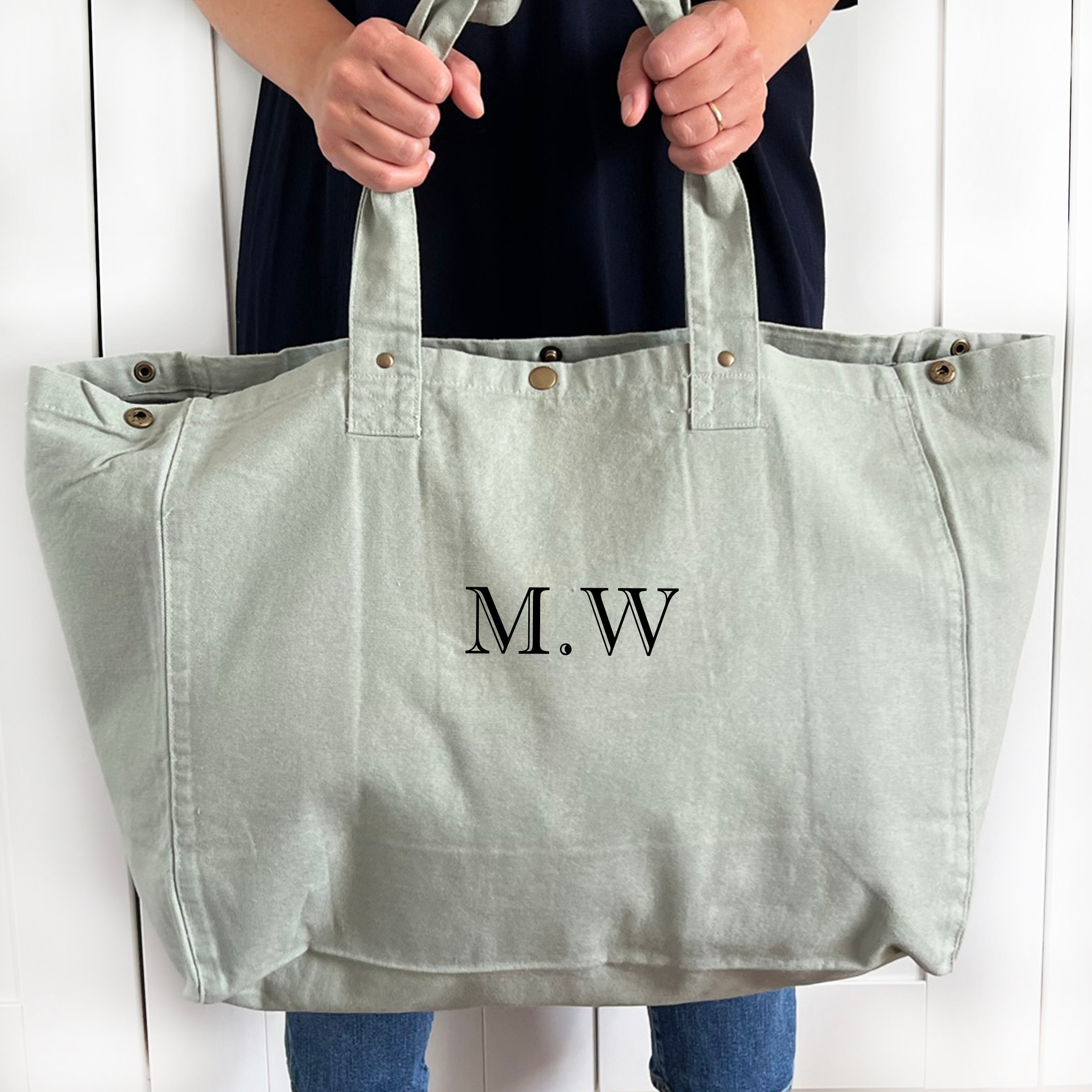 Initials Oversized Shopping Bag In Colours