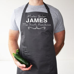 Custom Master Baker Apron: Personalised Name And Text - baking apron -kitchen clothing - Perfect gift for the cooking enthusiast