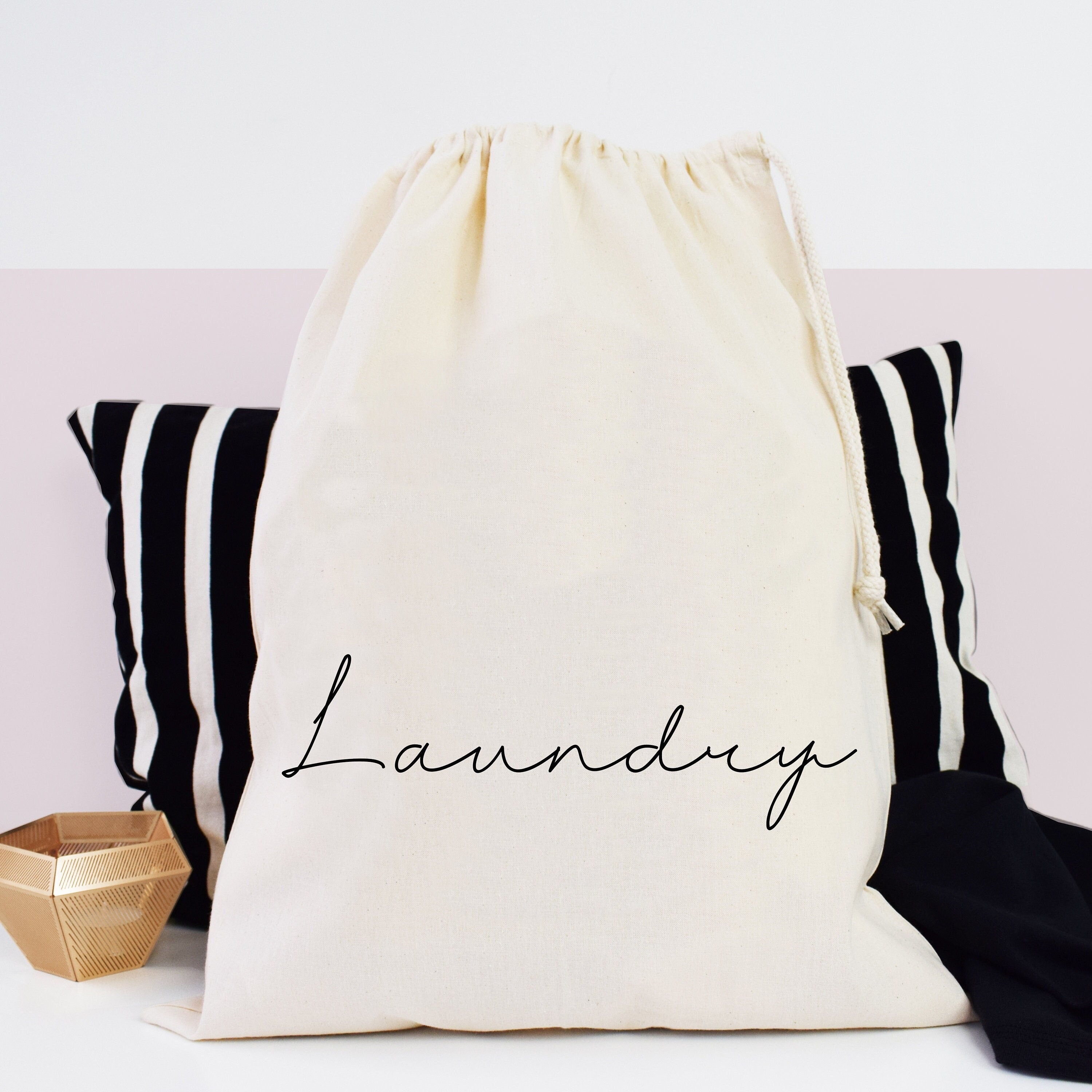 Stylish and Practical Cotton Laundry Bag – Ideal for Travel and Home Use, Two Size Options Available, Gift for Him, Gift for Her
