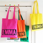 Tote Bag Personalised - Bright Rainbow colours - Shopping Bag - Gift - Multicoloured - Colour Print