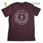 EAT, SLEEP, NETBALL repeat T-Shirt- 100% Organic Cotton - Vegan - Preppy Collegiate - Colour Graphic - Hockey Birthday Sport Xmas Gift