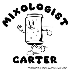 Personalized Mixologist Apron with Retro Drink Mascot Cartoon, Milestone Birthday Gift, Unisex Bartender Apron, Custom Cocktail Lover Gift