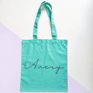 Personalised Handwritten Name Colours Tote Bag - Bright Rainbow colours - Shopping Bag - Gift - Stylish Tote - Vibrant Colour Print options