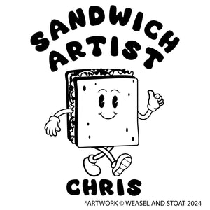 Personalised Sandwich Artist Apron | Custom Name Kitchen Gift | Sandwich Artist Cooking Apron | Sandwich Lover's Birthday Gift | Custom Name