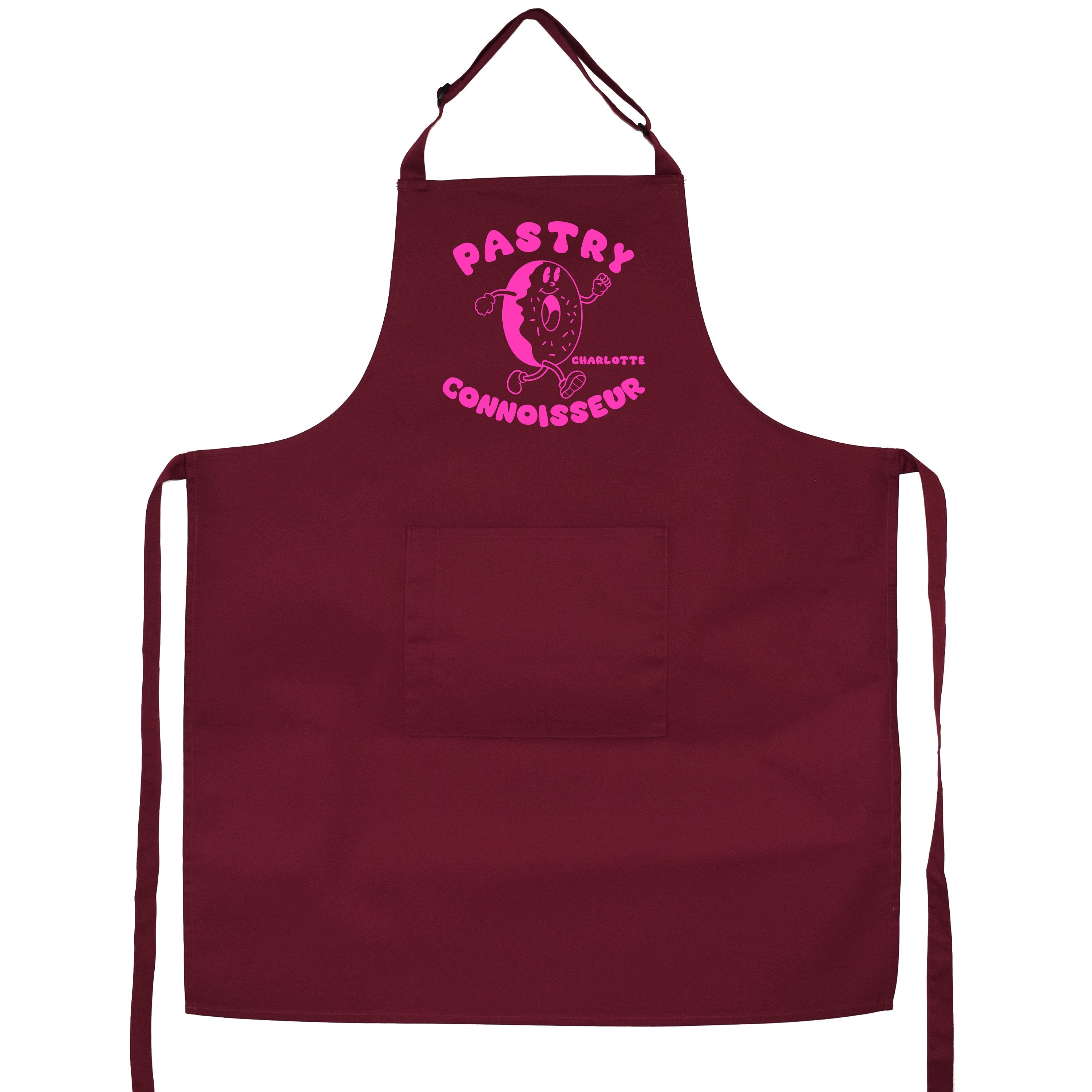 Personalised Retro Donut Mascot Cartoon Apron - Perfect Gift for Pastry Lovers - Customisable Chef Baking Gift Idea - Unisex Kitchen Apron