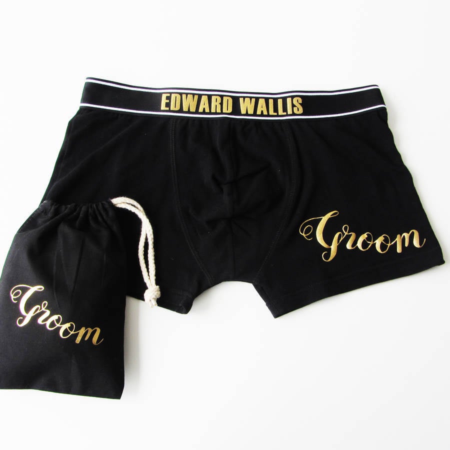 Personalised Groom's Wedding Boxer Briefs – Weasel and Stoat