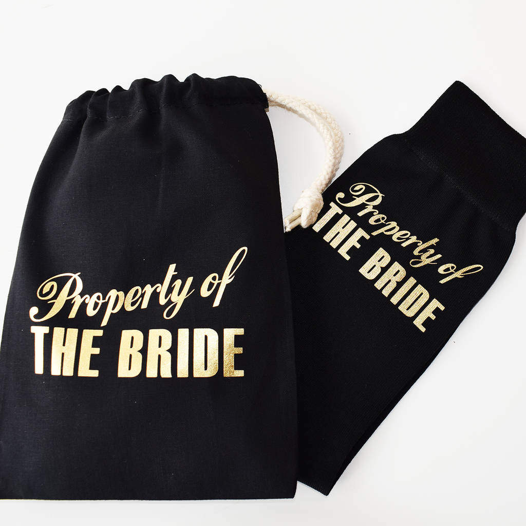 Property Of The Bride, Groom Wedding Socks