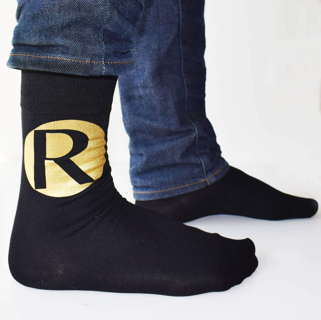 Personalised Bold Initials Mens Gift Socks