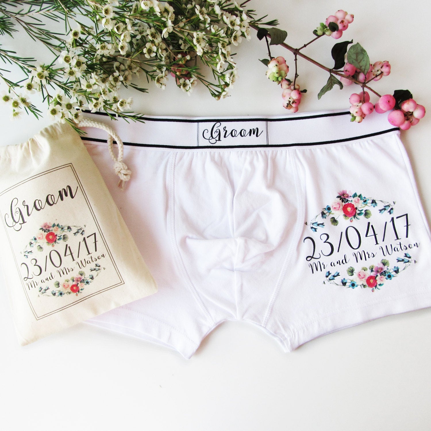 PERSONALISED BOXER BRIEFS GIFT ANNIVERSARY WEDDING PARTY ORIGINAL