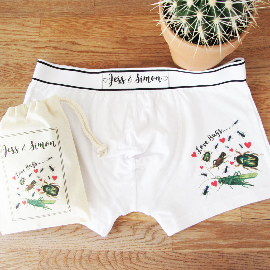 Love Bugs, Personalised Men's Boxer Briefs