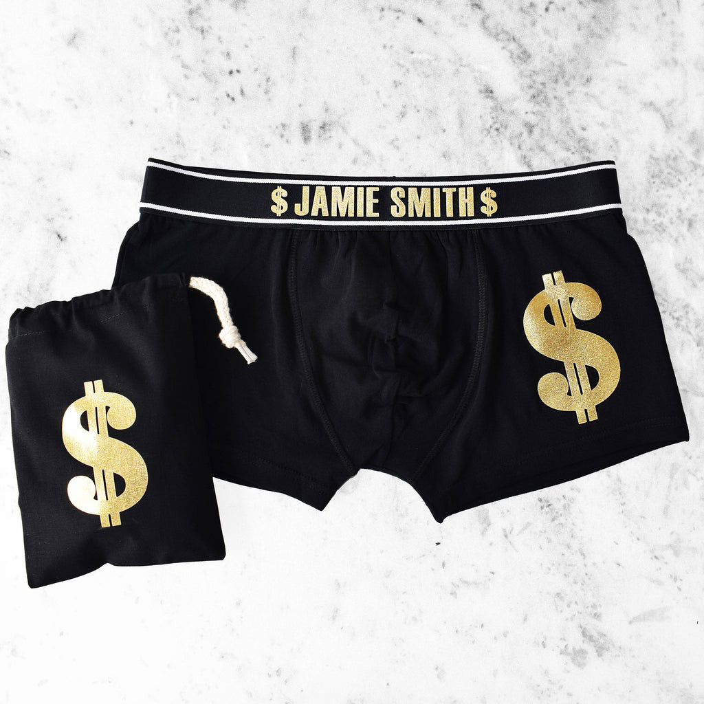 Men's personalised Dollar Sign Boxers