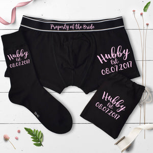 Hubby, Property of the Bride, Wedding Underwear Boxer Gift Set – Weasel and  Stoat