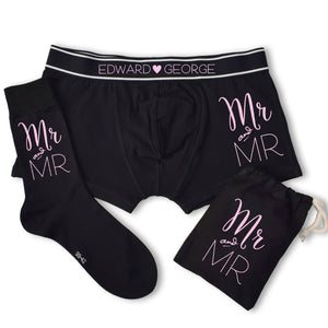 Mr and Mr Wedding, Boxers and Socks Set – Weasel and Stoat