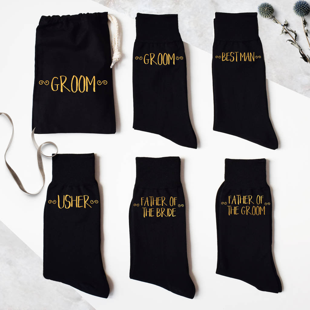 Decorative scroll Groomsmen Wedding Socks