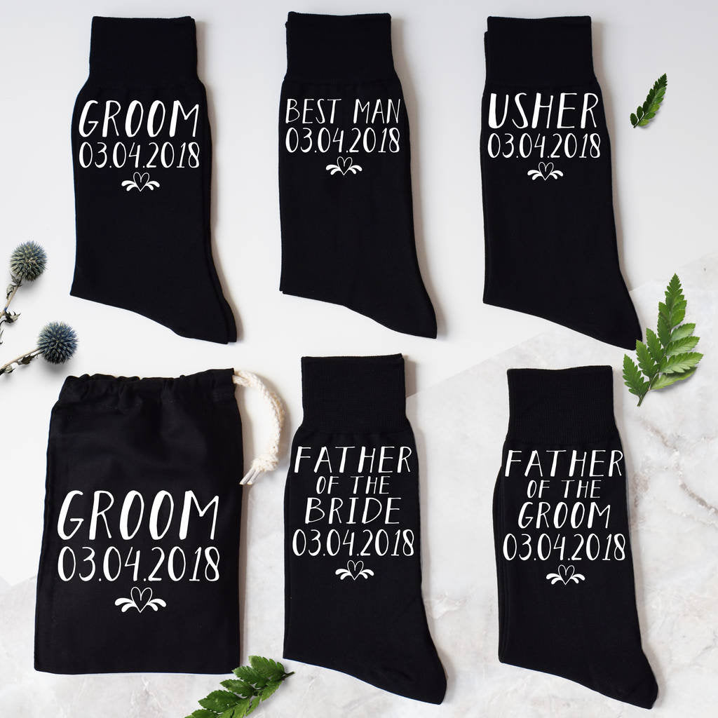 Groomsmen And Date Wedding Socks