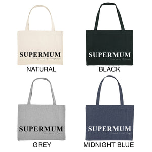 Supermum Personalised Oversized Shopping And Beach Bag - Holiday & Travel bag - Tote Bag- Mum birthday - Foldable Bag - Mother's Day Gift