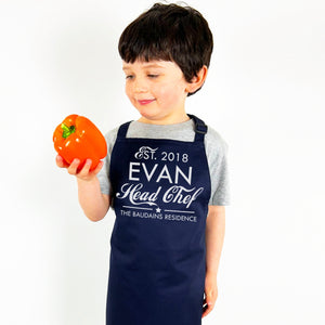 Children's Head Chef Personalised Apron - Kids baking gift - cooking gift for daughter - gift for son - Kids Apron - Birthday